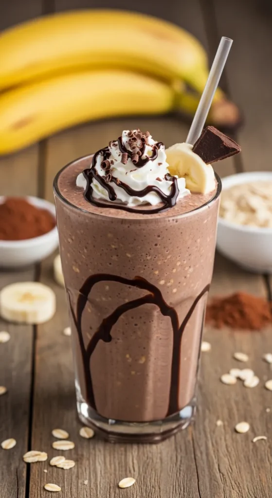 Chocolate Banana Oat Protein Shake Recipe