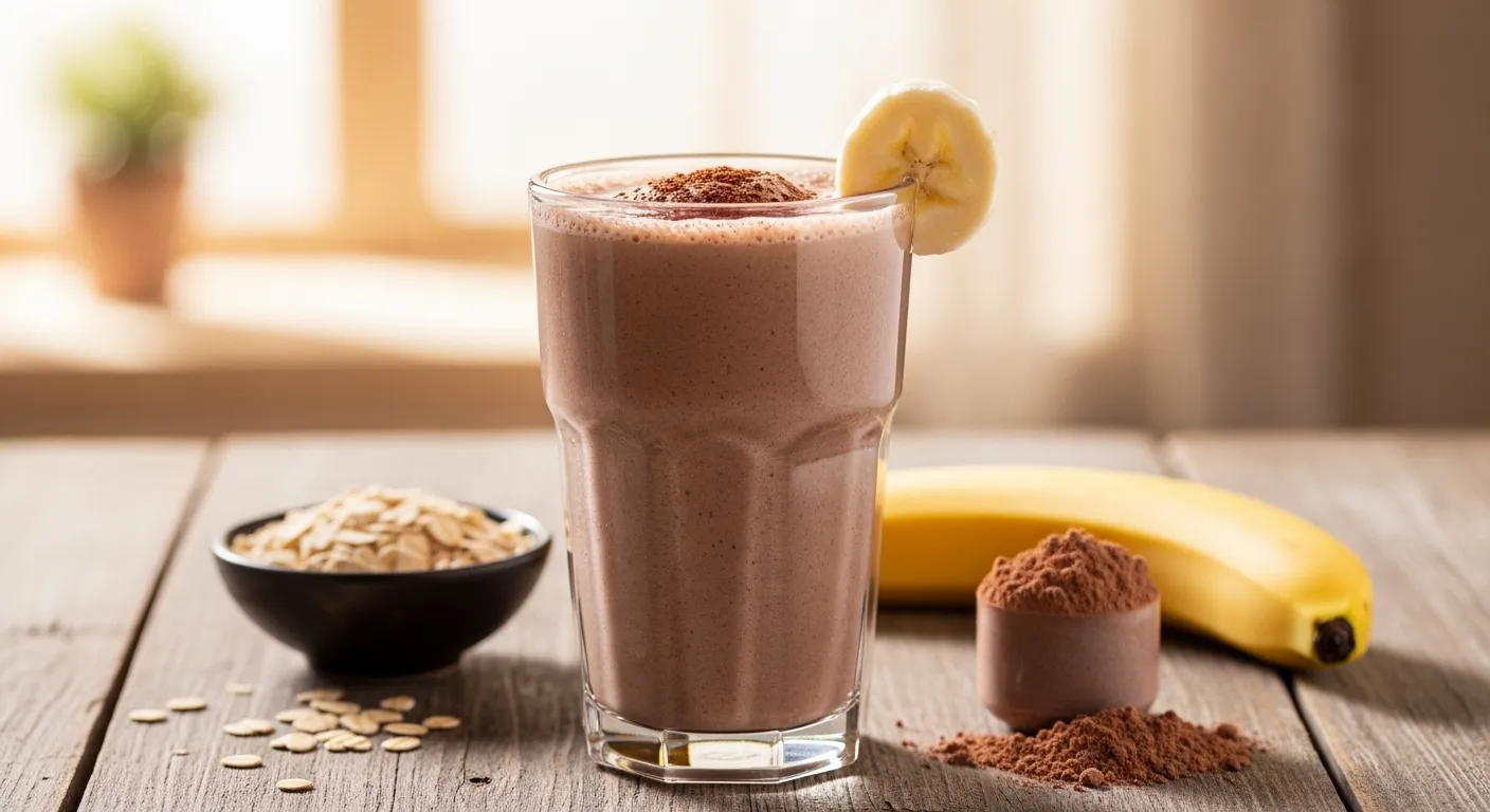 Chocolate Banana Oat Protein Shake Recipe