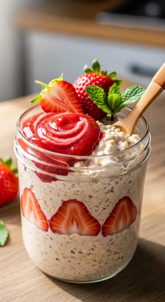 Creamy Strawberry Overnight Oats