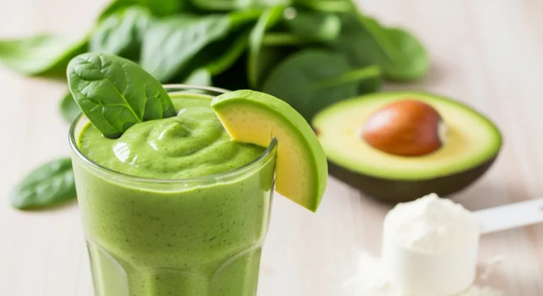 Green Spinach Avocado Protein Smoothie Recipe