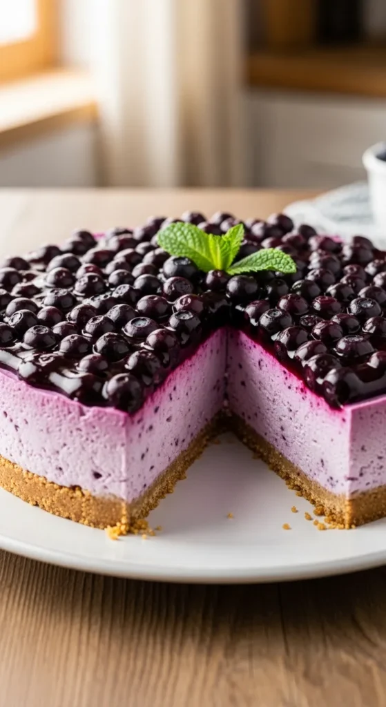 No Bake Blueberry Cheesecake