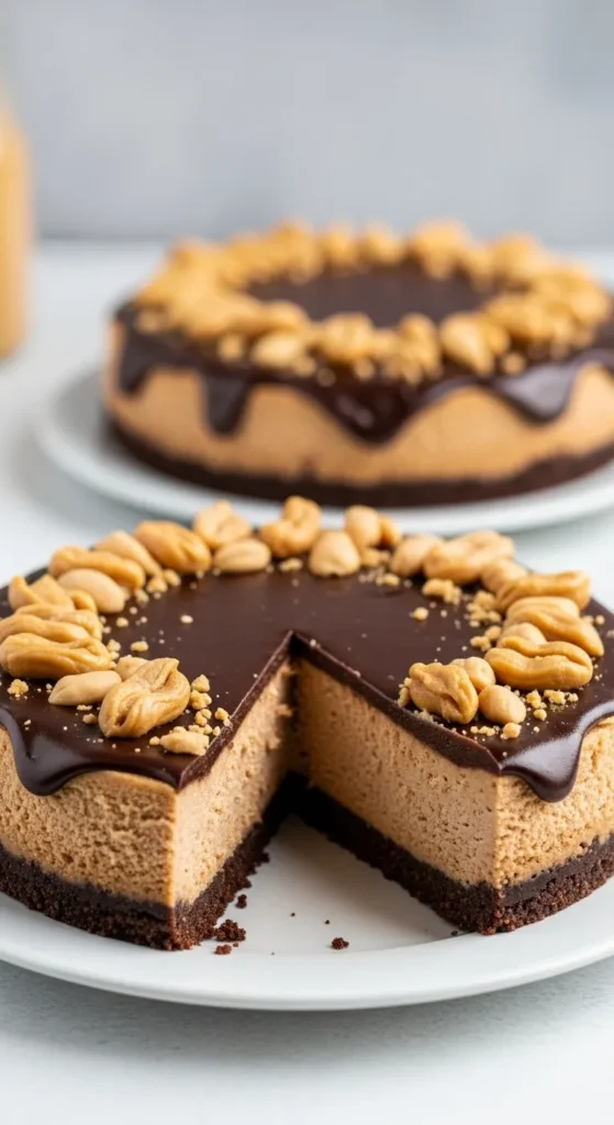 No Bake Chocolate Peanut Butter Cheesecake