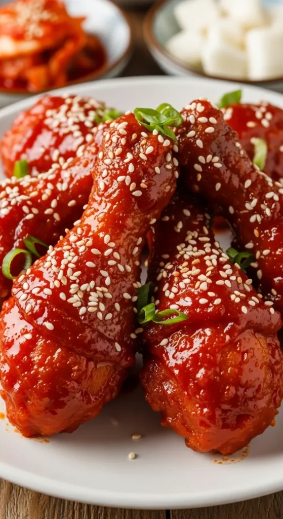 Spicy Gochujang Korean Fried Chicken Drumsticks Recipe