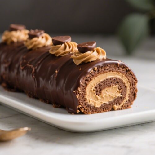 Chocolate Peanut Butter Roll Cake Recipe
