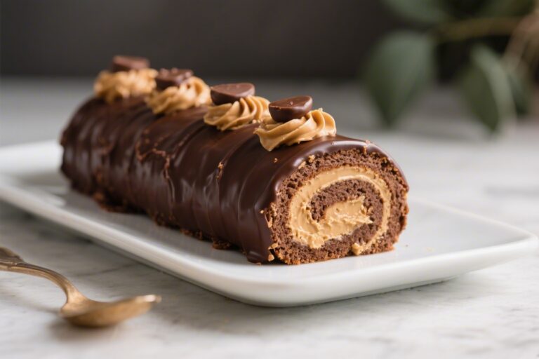 Chocolate Peanut Butter Roll Cake Recipe