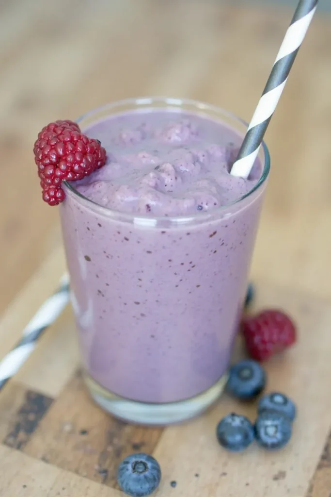 Blueberry Avocado Almond Milk Smoothie