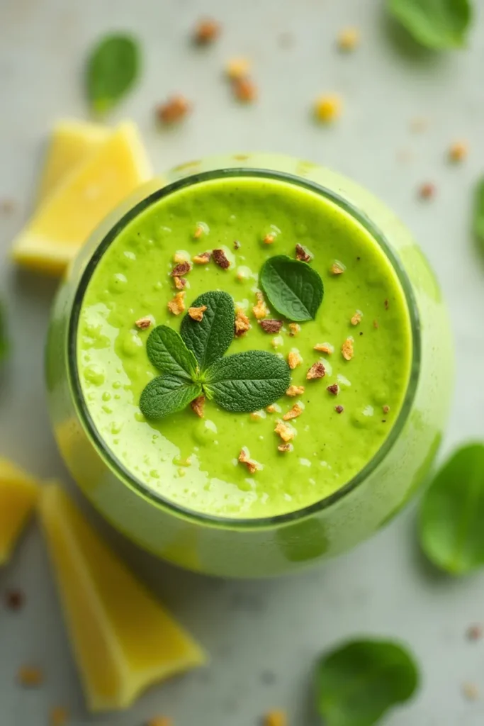 Creamy Avocado Pineapple Spinach Green Smoothie