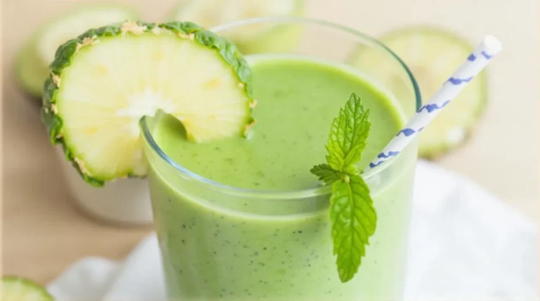 Creamy Avocado Pineapple Spinach Green Smoothie