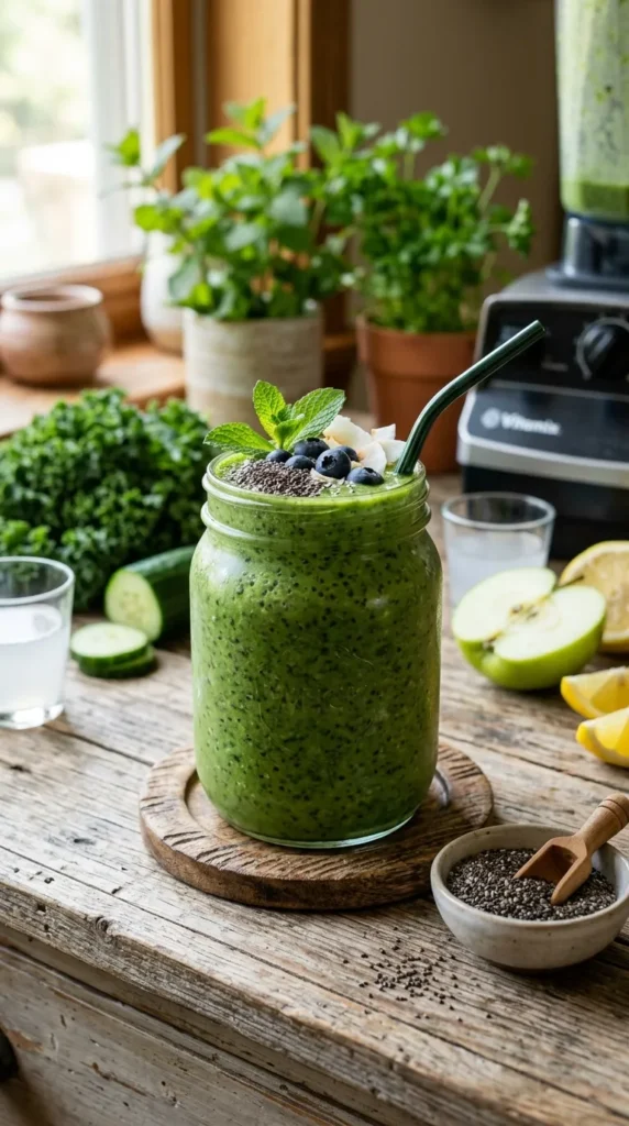 Green Detox Smoothie with Chia Seeds Recipe