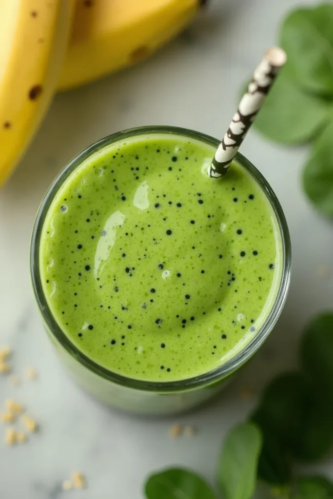 Green Spinach Banana Breakfast Smoothie