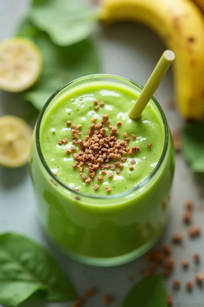 Green Spinach Banana Breakfast Smoothie
