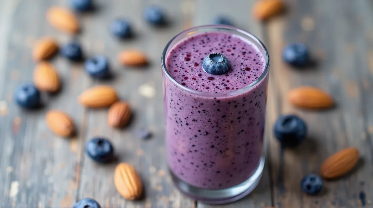 High-Protein Blueberry Almond Smoothie