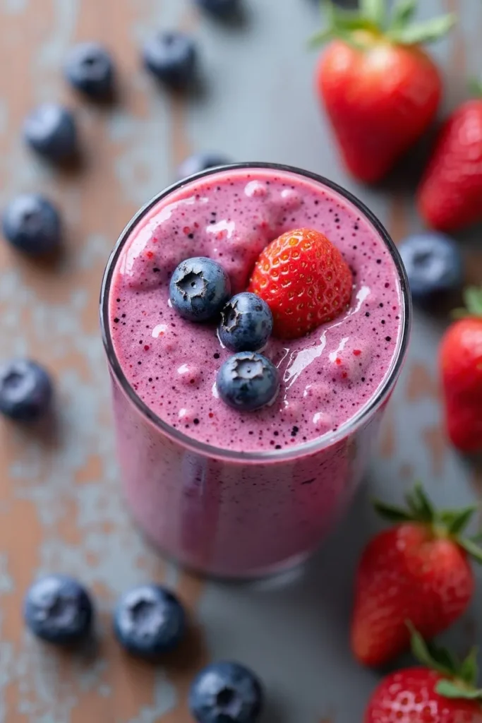 How to Make a Berry Antioxidant Smoothie with Blueberries, Strawberries, and Yogurt