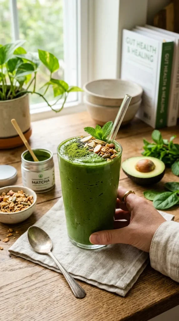 Matcha Avocado Gut Healing Smoothie