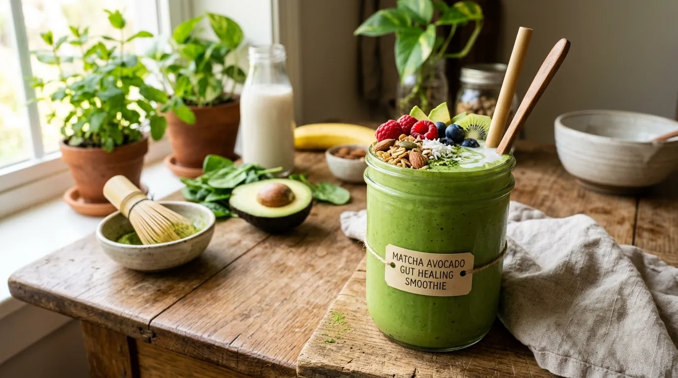Matcha Avocado Gut Healing Smoothie