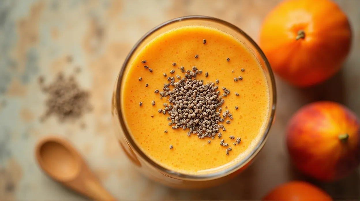 Peach Orange Chia Seed Smoothie