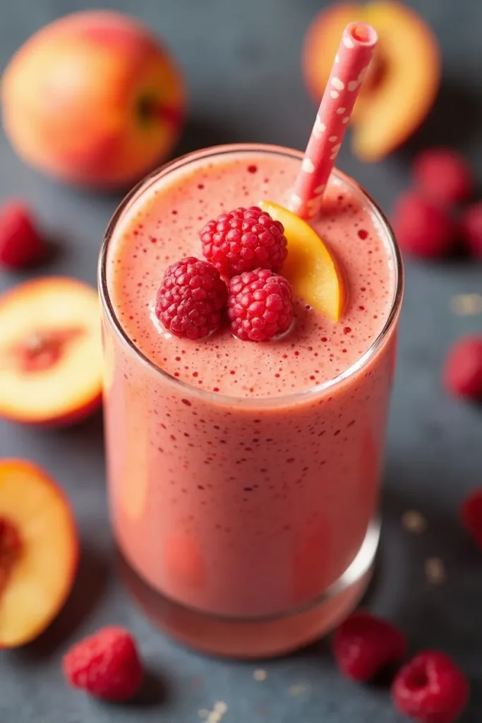 Peach Raspberry Sunrise Smoothie