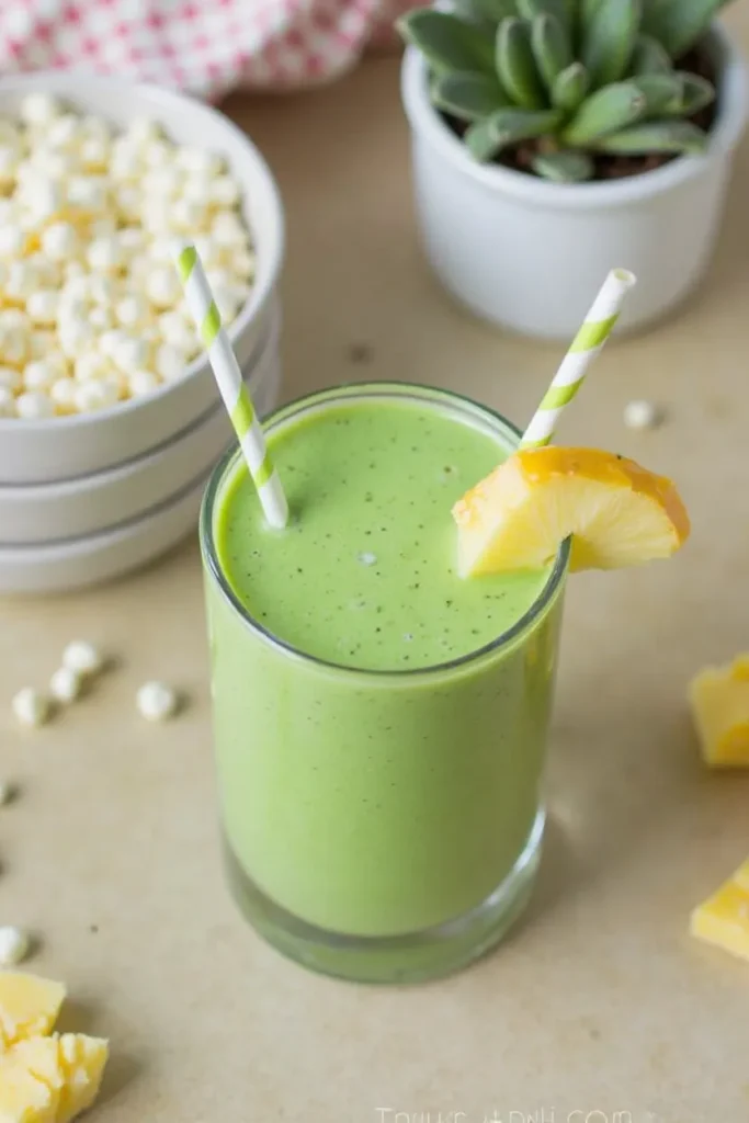 Pineapple Mint Kale Green Smoothie