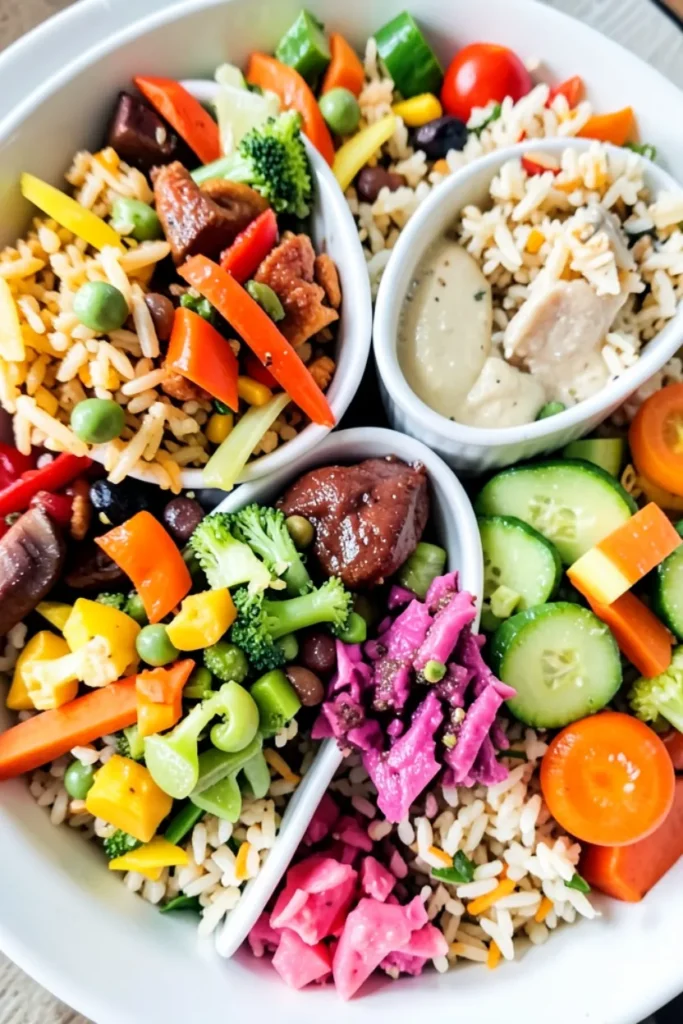 Rainbow Veggie Rice Bowls
