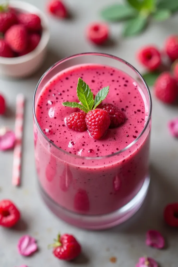 Raspberry Chia Protein Smoothie Recipe