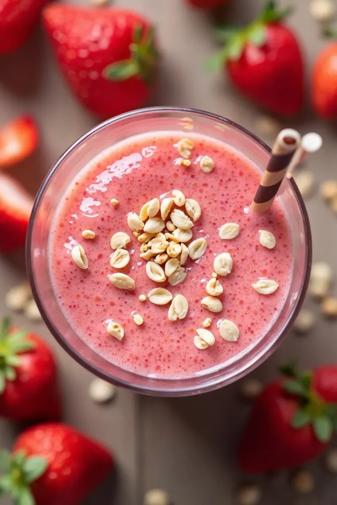 Strawberry Oatmeal Breakfast Smoothie