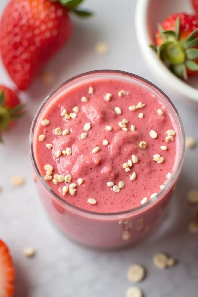 Strawberry Oatmeal Breakfast Smoothie