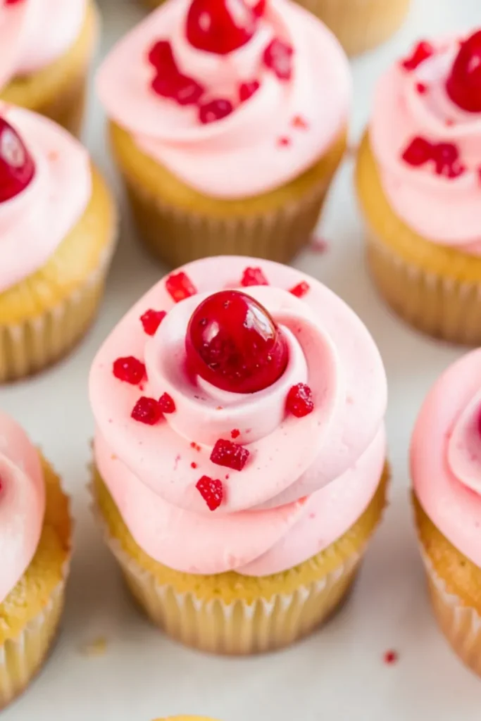 Summer Cupcakes with Cherry Vanilla Buttercream