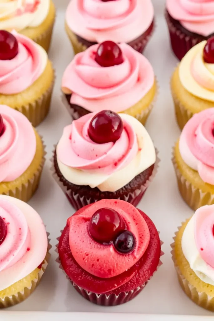 Summer Cupcakes with Cherry Vanilla Buttercream