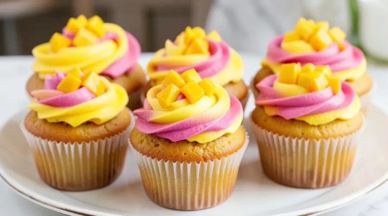 Summer Cupcakes with Mango Passion Fruit Frosting