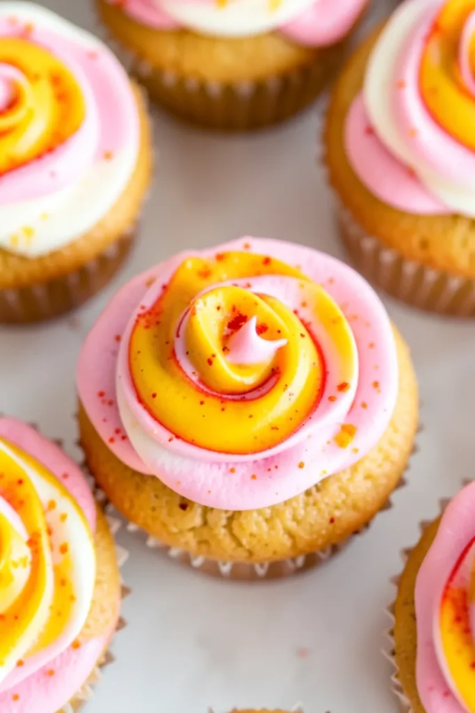 Summer Cupcakes with Mango Passion Fruit Frosting