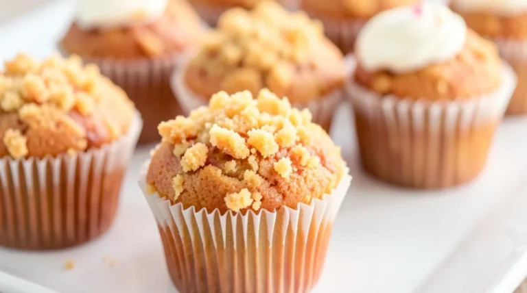 Summer Cupcakes with Peach Cobbler Crumble