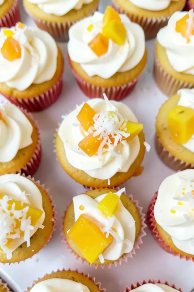 Summer Cupcakes with Pineapple Coconut Cream