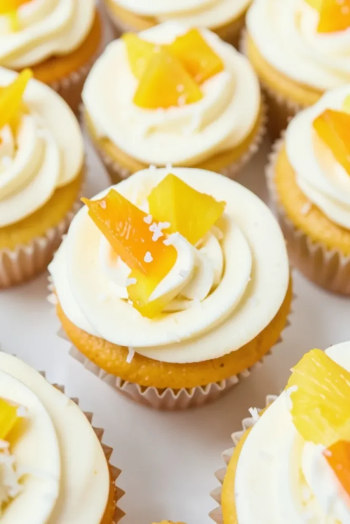 Summer Cupcakes with Pineapple Coconut Cream