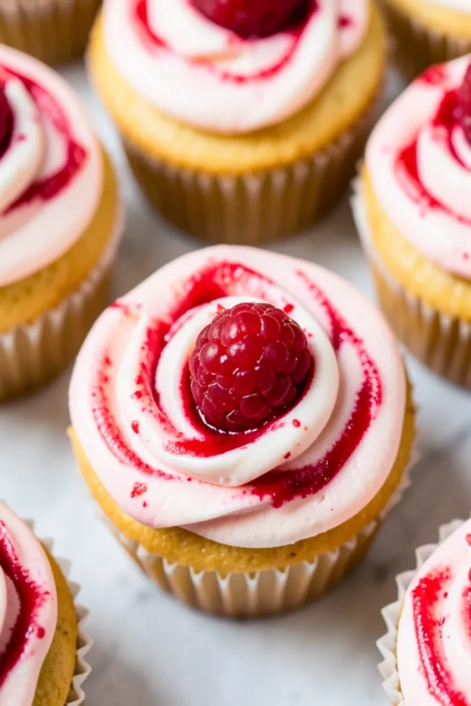 Summer Cupcakes with Raspberry Lemonade Swirl