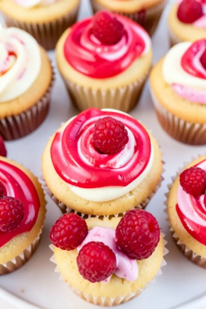 Summer Cupcakes with Raspberry Lemonade Swirl