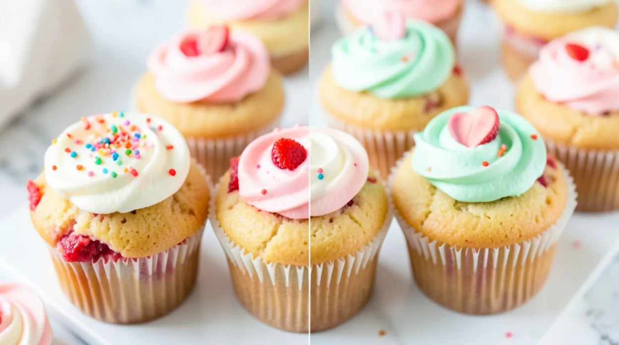 Summer Cupcakes with Strawberry Shortcake Filling
