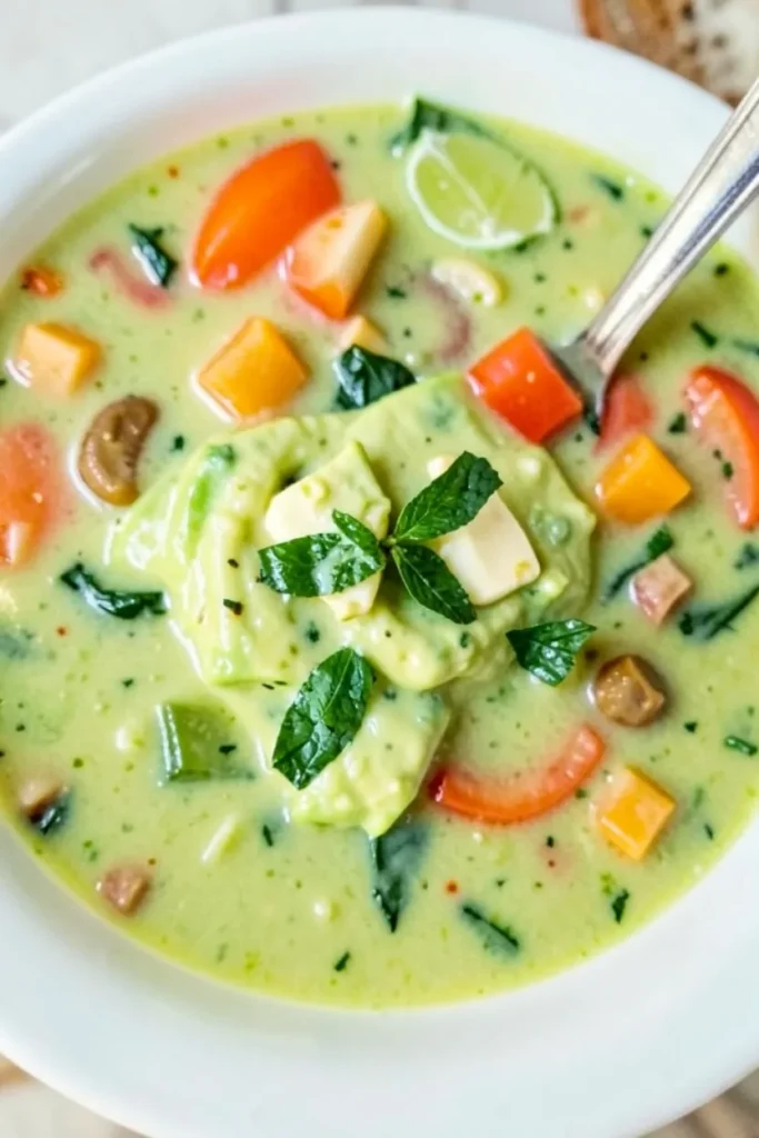 Summer Soup with Creamy Avocado Lime