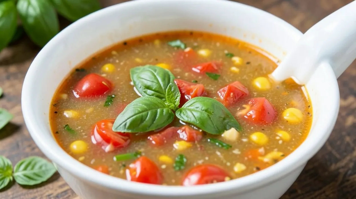 Summer Soup with Fresh Tomato Basil