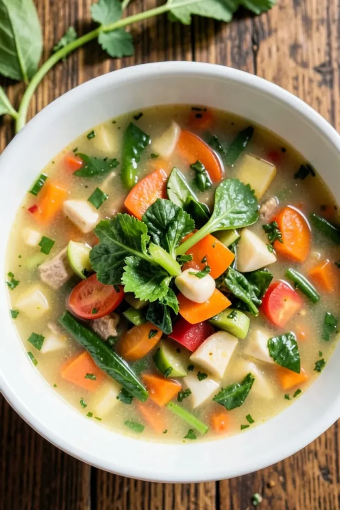 Summer Soup with Garden Vegetable Medley