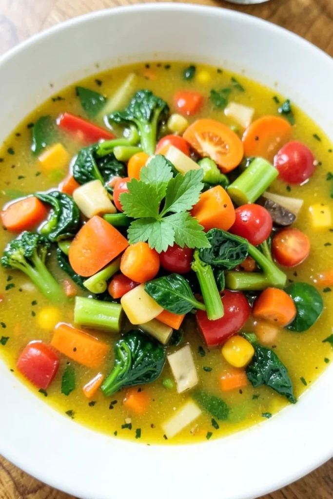 Summer Soup with Garden Vegetable Medley
