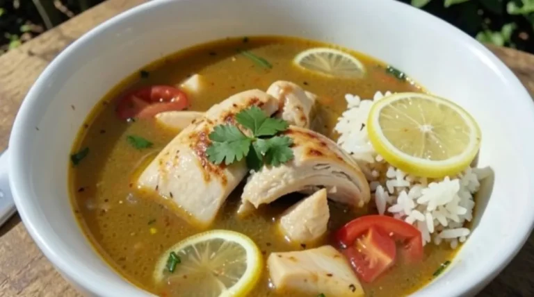 Summer Soup with Lemon Chicken and Rice