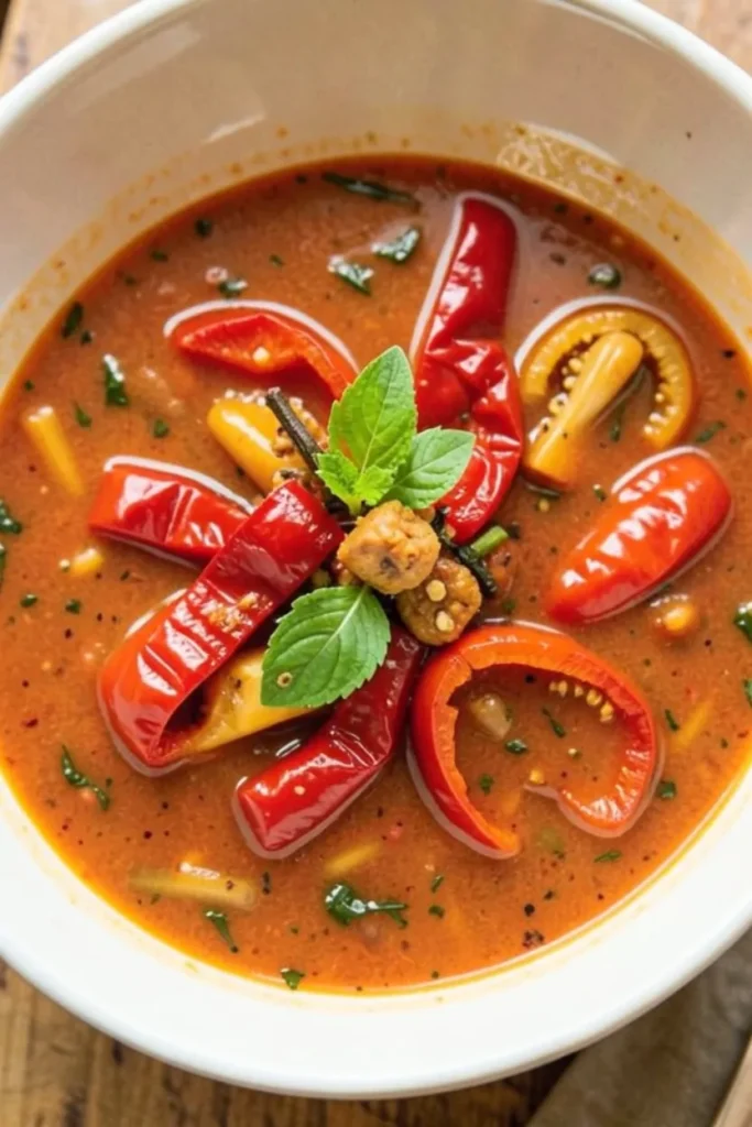 Summer Soup with Roasted Red Pepper