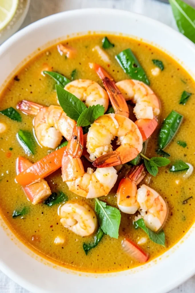 Summer Soup with Shrimp and Coconut Curry