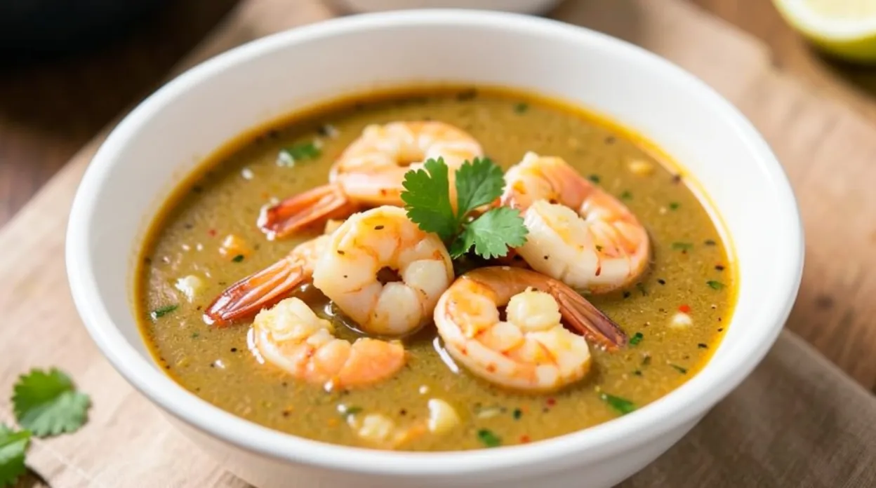 Summer Soup with Shrimp and Coconut Curry