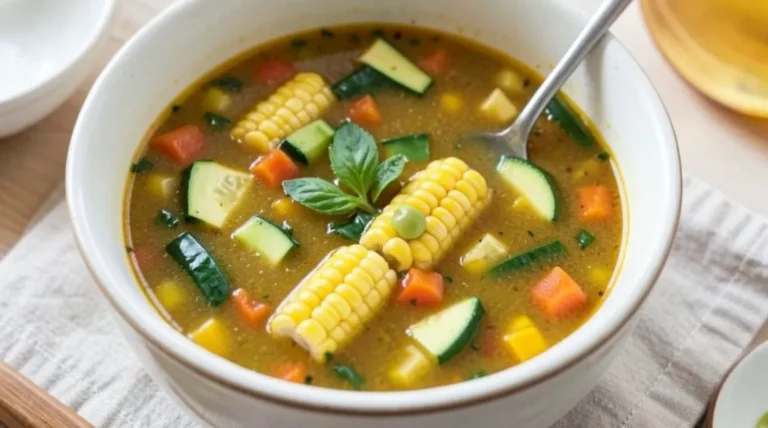 Summer Soup with Sweet Corn and Zucchini