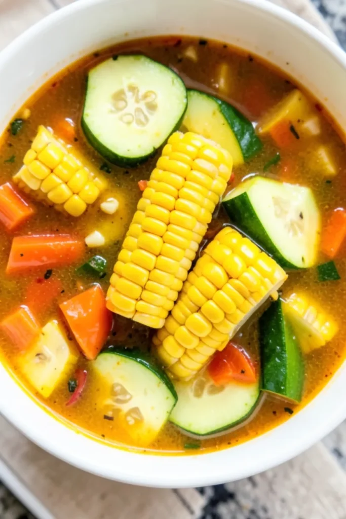 Summer Soup with Sweet Corn and Zucchini