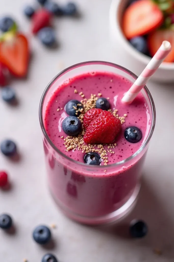 Vanilla Berry Protein Breakfast Smoothie