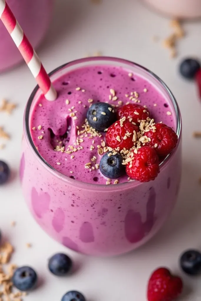 Vanilla Berry Protein Breakfast Smoothie