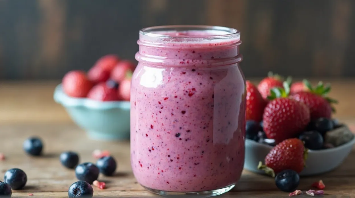 Vanilla Berry Protein Breakfast Smoothie