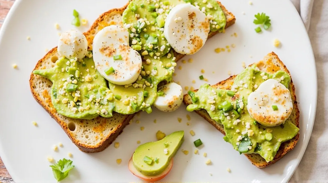 Vegan Avocado Toast Breakfast with Chili Oil